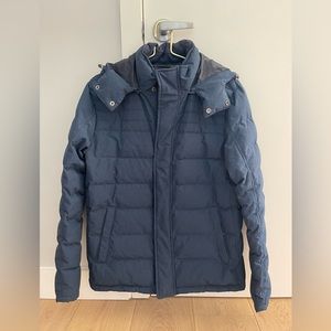 Brooks Brothers Navy Quilted Down Puffer Coat - size M